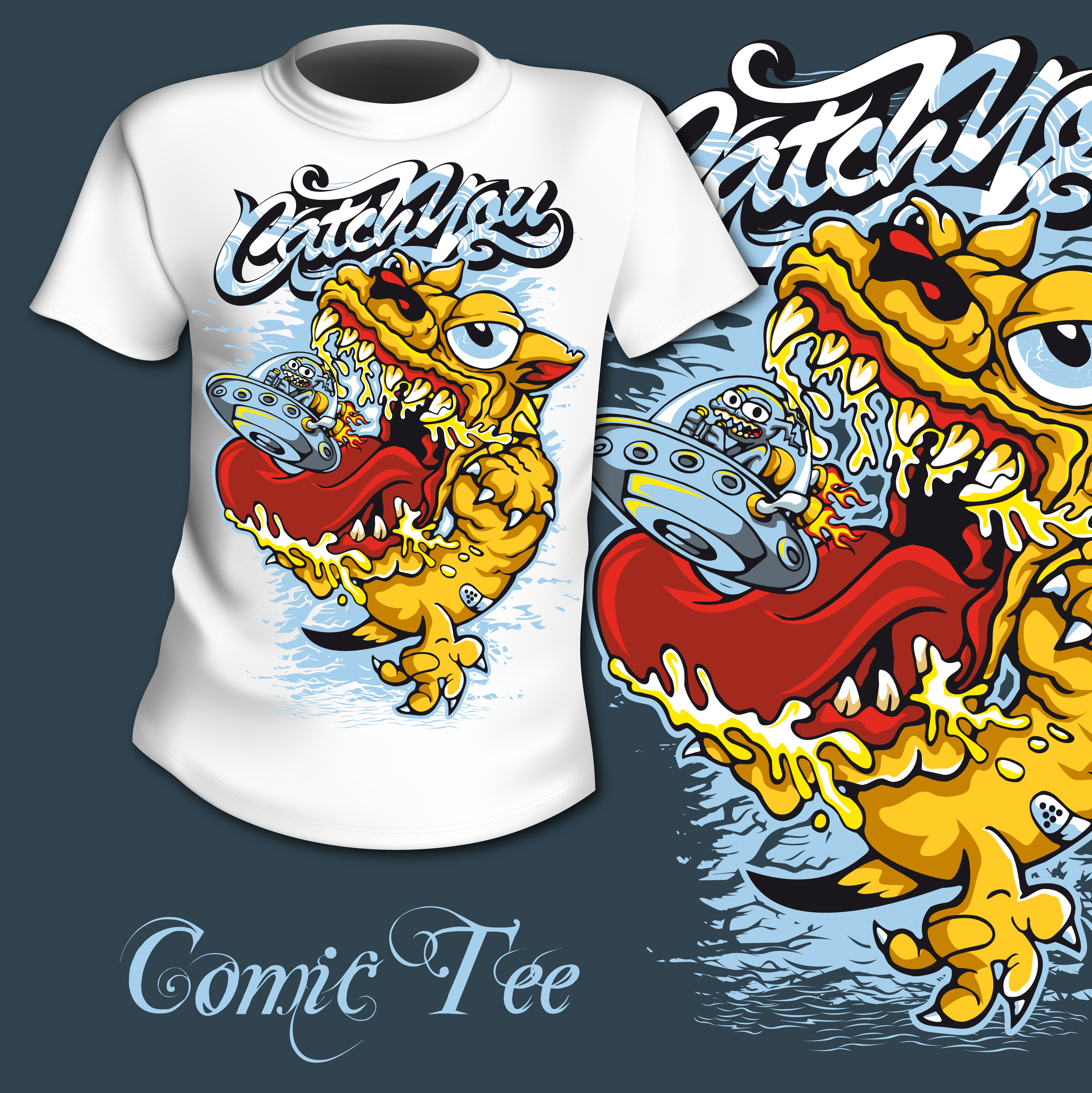 Catch you Crazy T-Shirt Mockup EPS Vector Resource